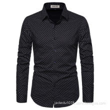 Men's Printed Cotton Casual Long Sleeve Regular Fit Dress Shirt